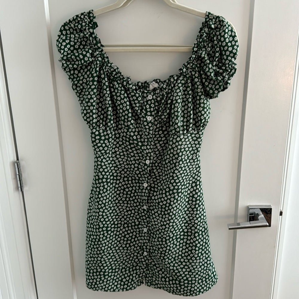 Green mini dress